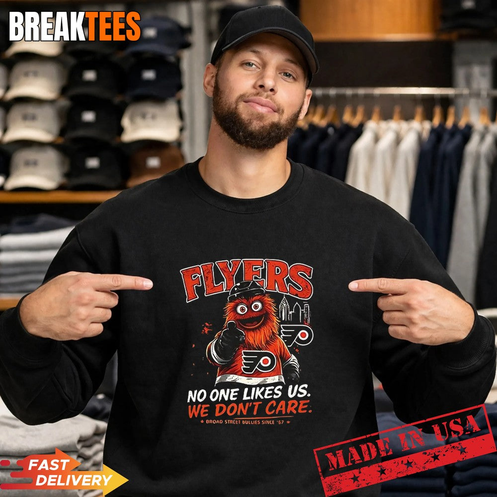 Philadelphia Flyers NHL Gritty no one likes us we dont care T-Shirt