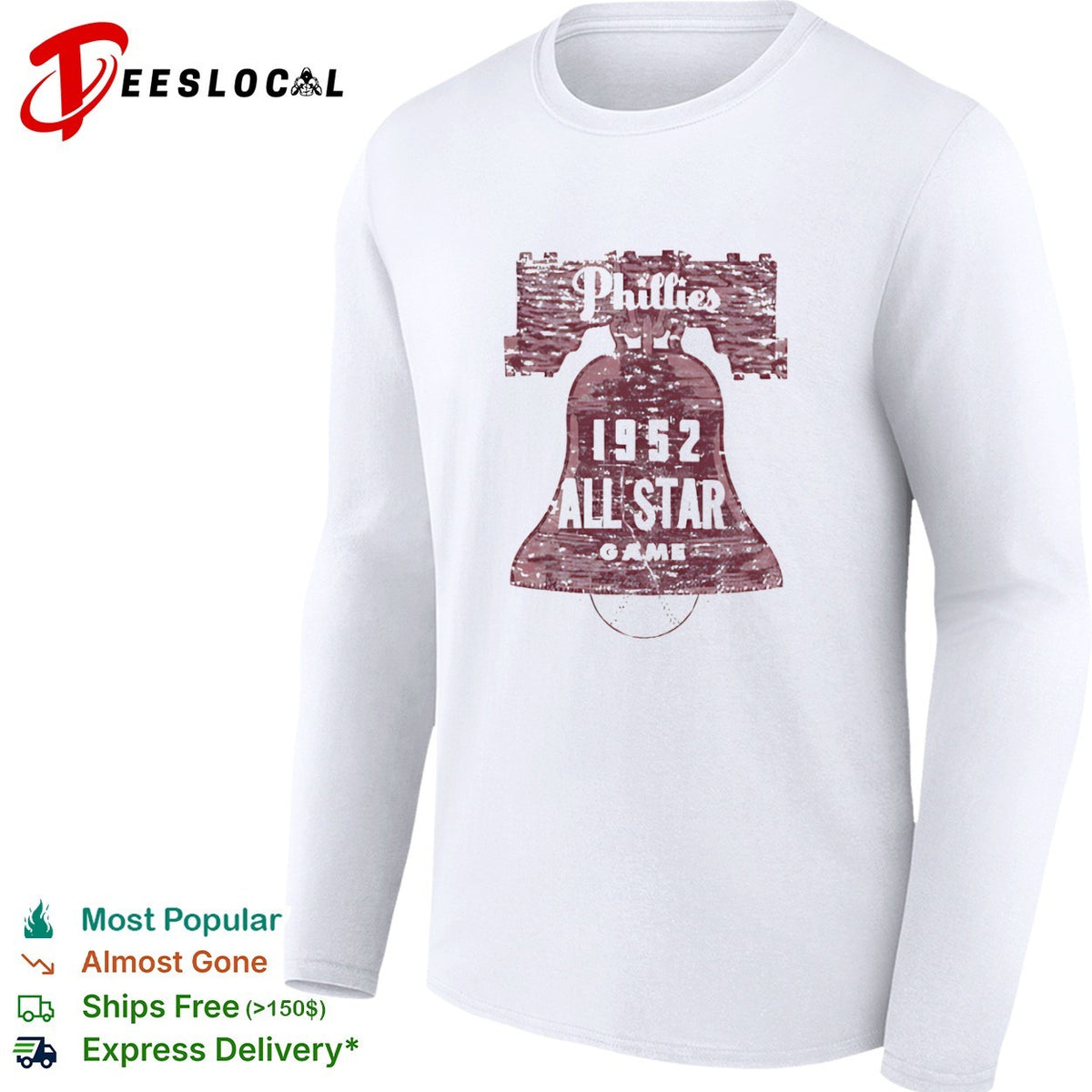 Philadelphia Phillies 1952 All Star Game Liberty Bell Major League Baseball MLB logo shirt