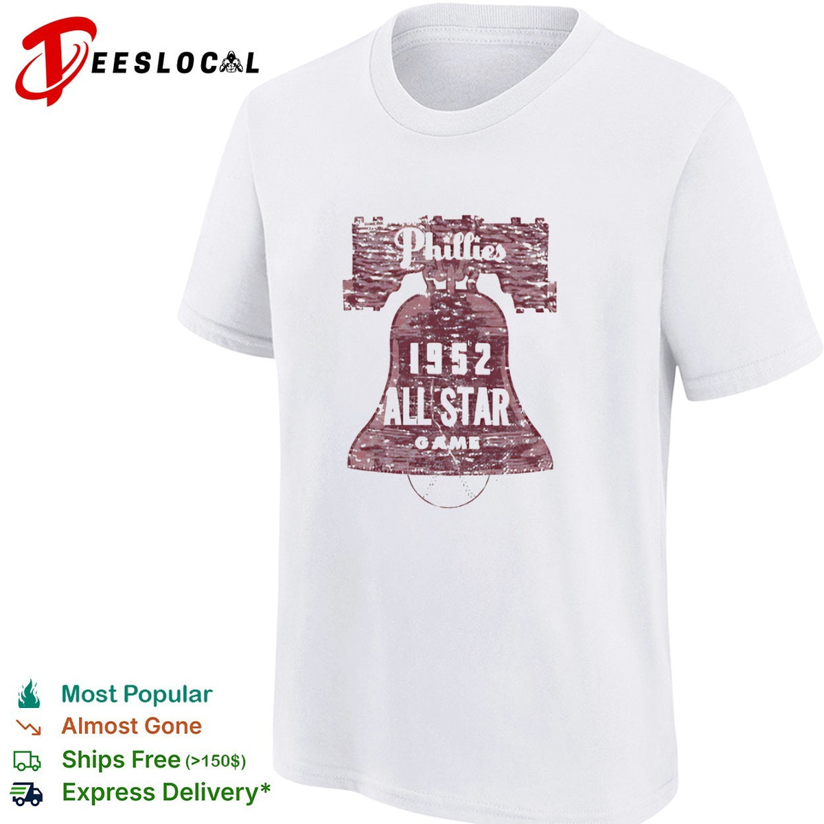 Philadelphia Phillies 1952 All Star Game Liberty Bell Major League Baseball MLB logo shirt