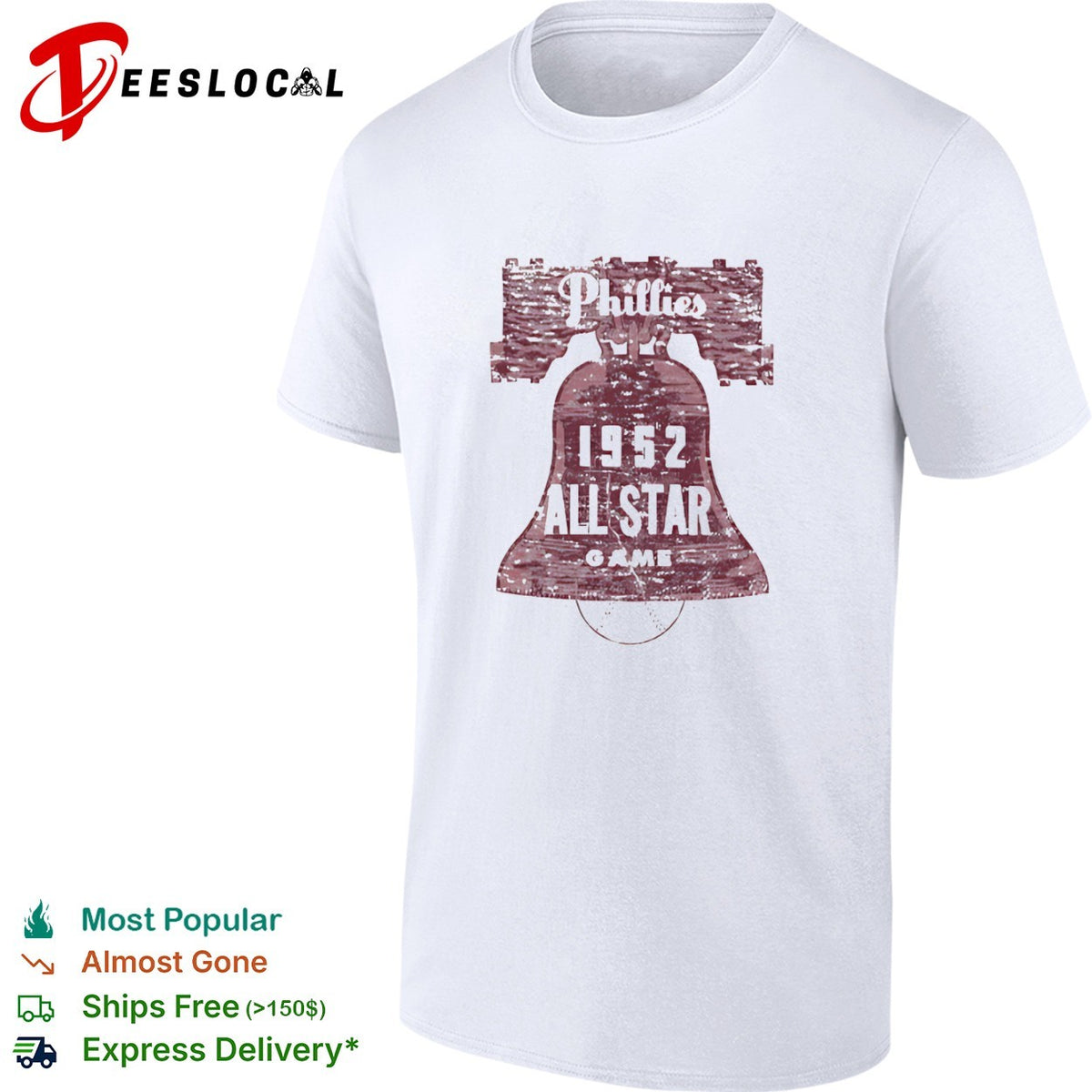 Philadelphia Phillies 1952 All Star Game Liberty Bell Major League Baseball MLB logo shirt