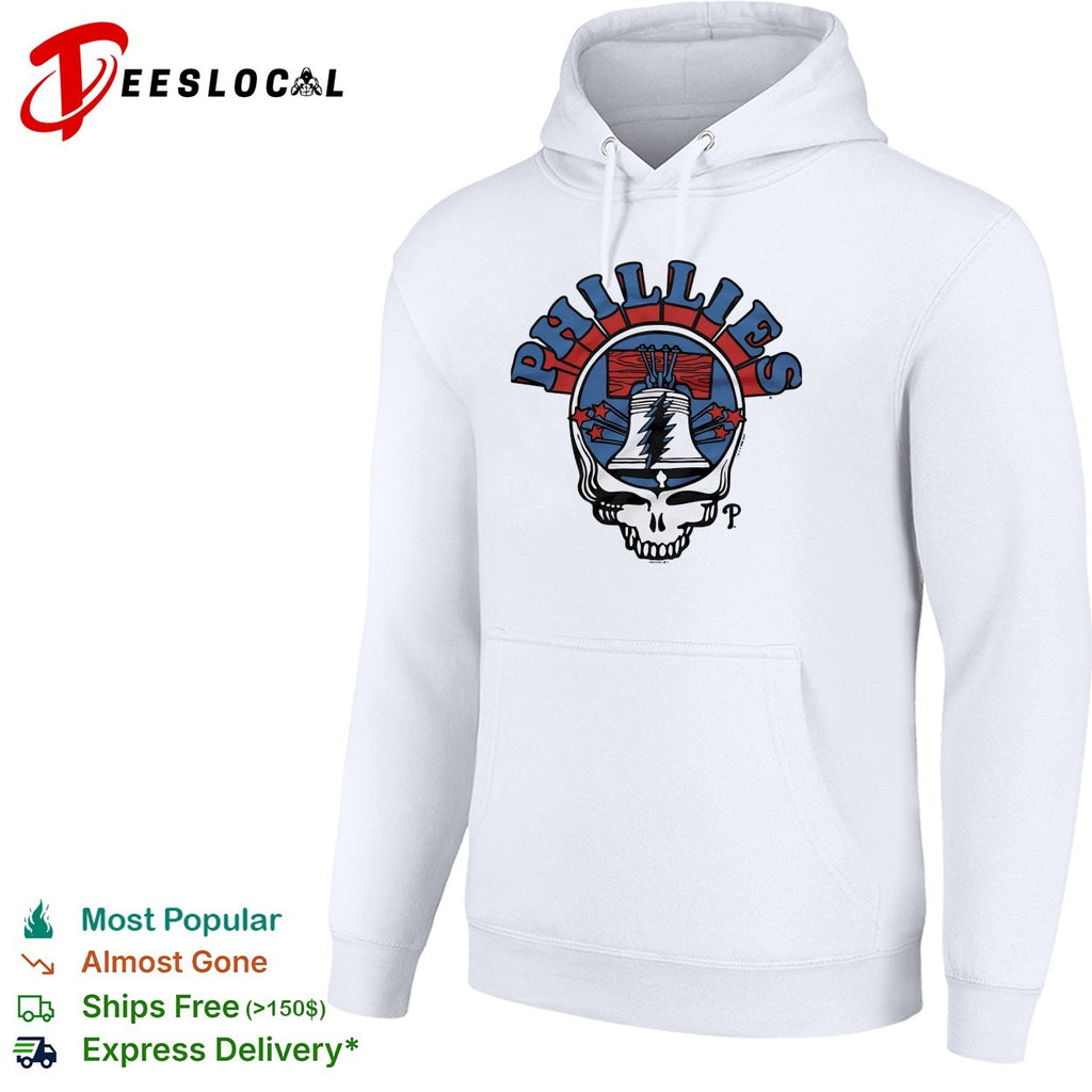Philadelphia Phillies x Grateful Dead skull Liberty bell MLB graphic shirt