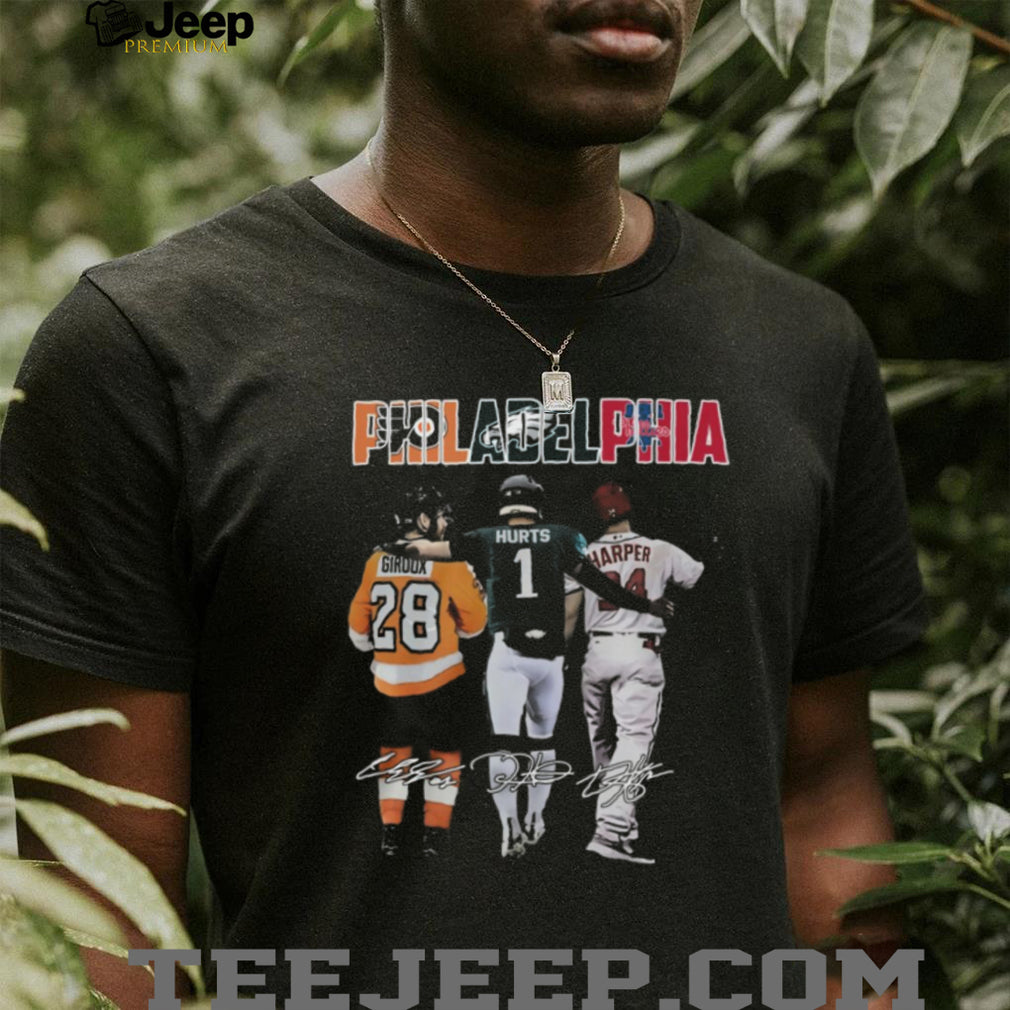 Philadelphia Sports Legends Giroux Hurts Harper Signature T Shirt