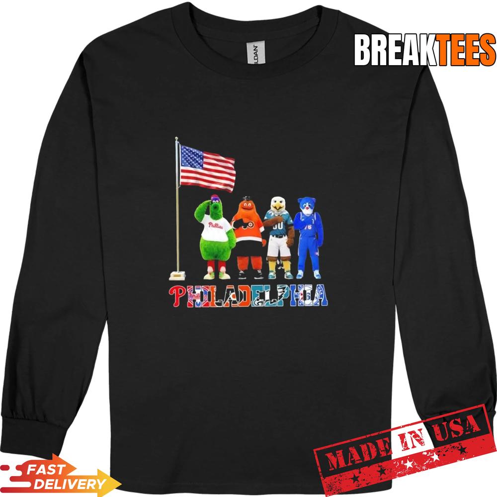 Philly Big 4 Pride Mascots Saluting the US Flag Shirt