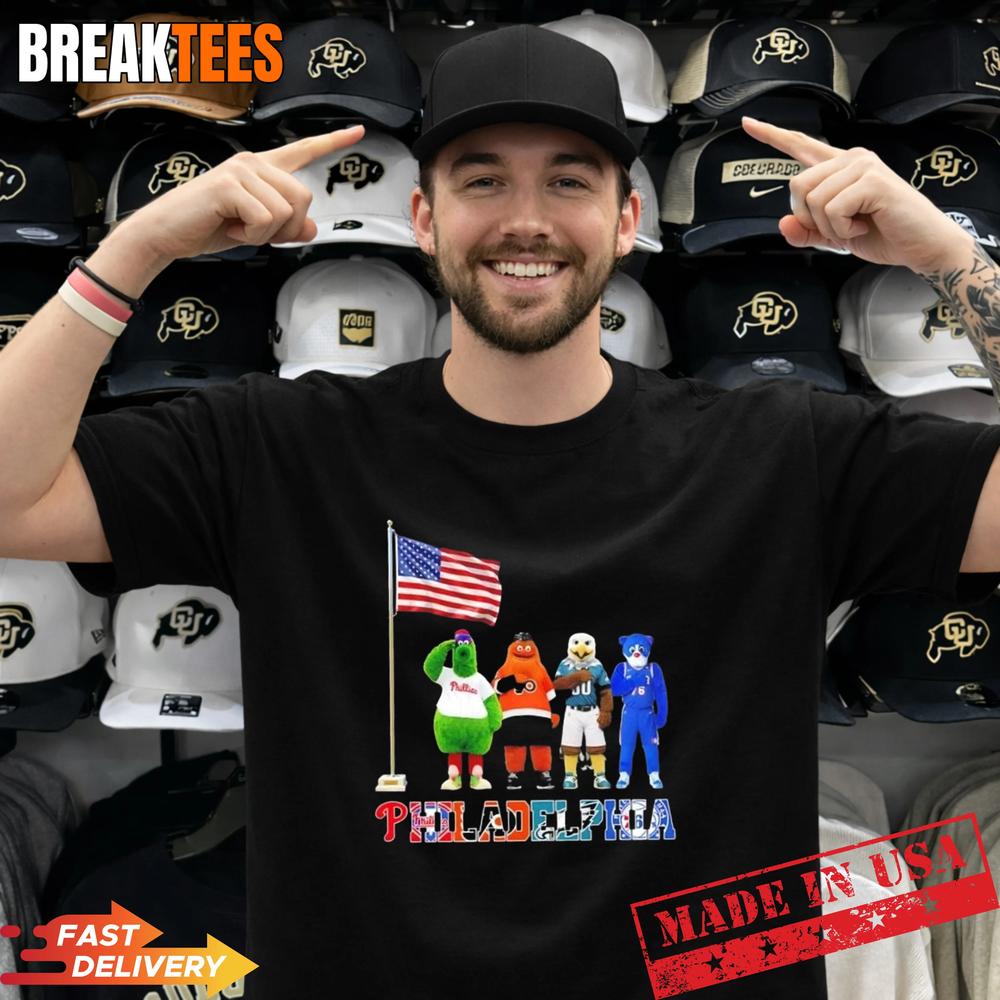 Philly Big 4 Pride Mascots Saluting the US Flag Shirt