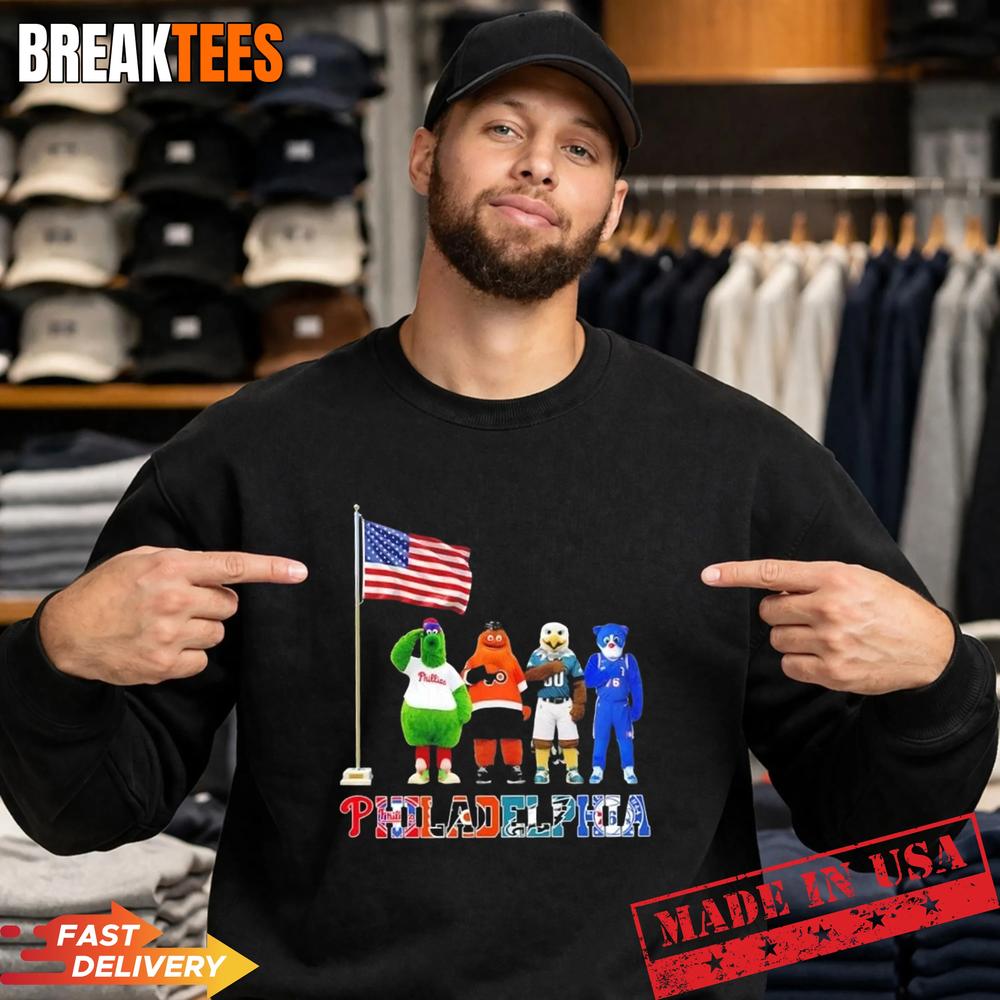 Philly Big 4 Pride Mascots Saluting the US Flag Shirt