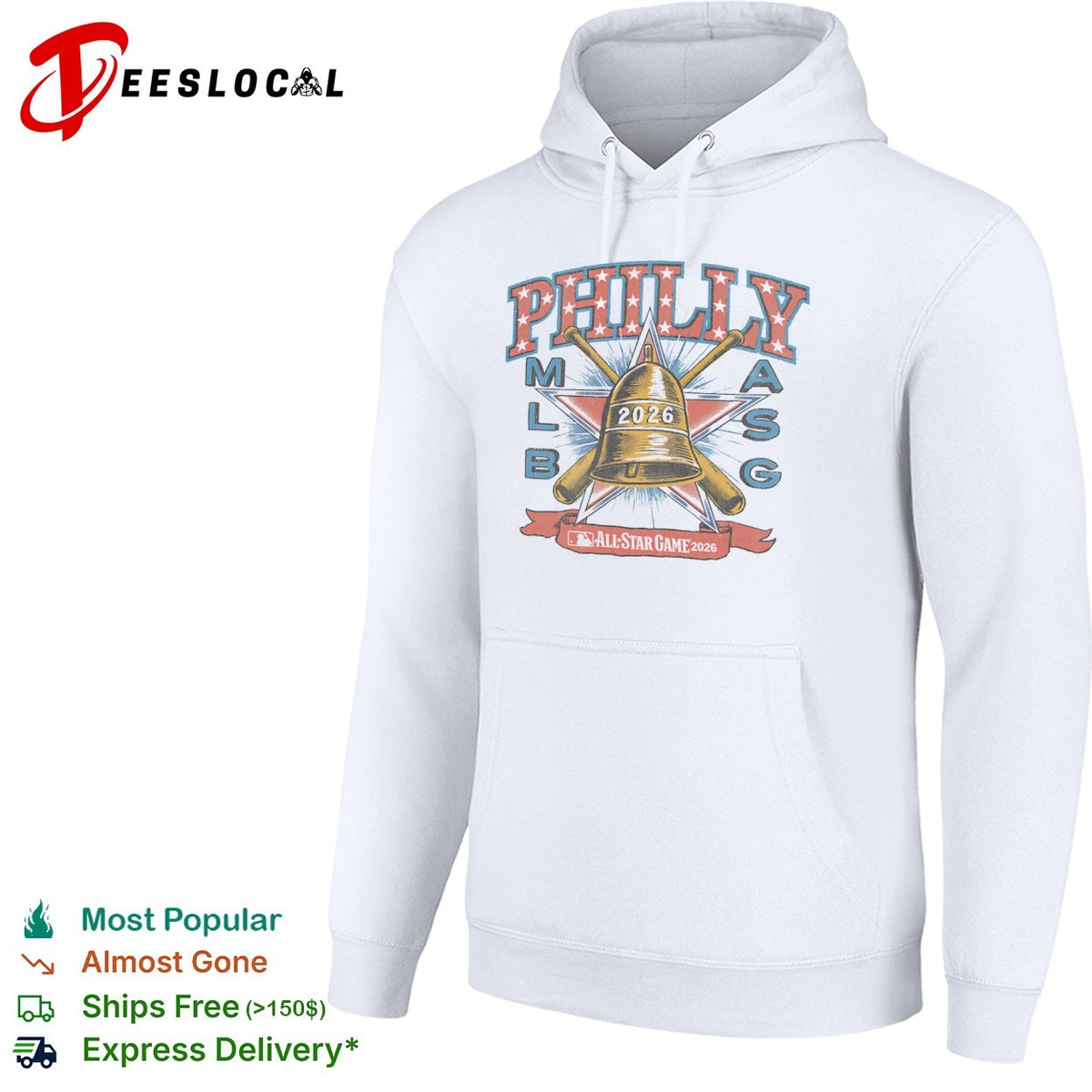 Philly MLB ASG 2026 All Star Game Bell Crossed Bats Patriotic Star shirt