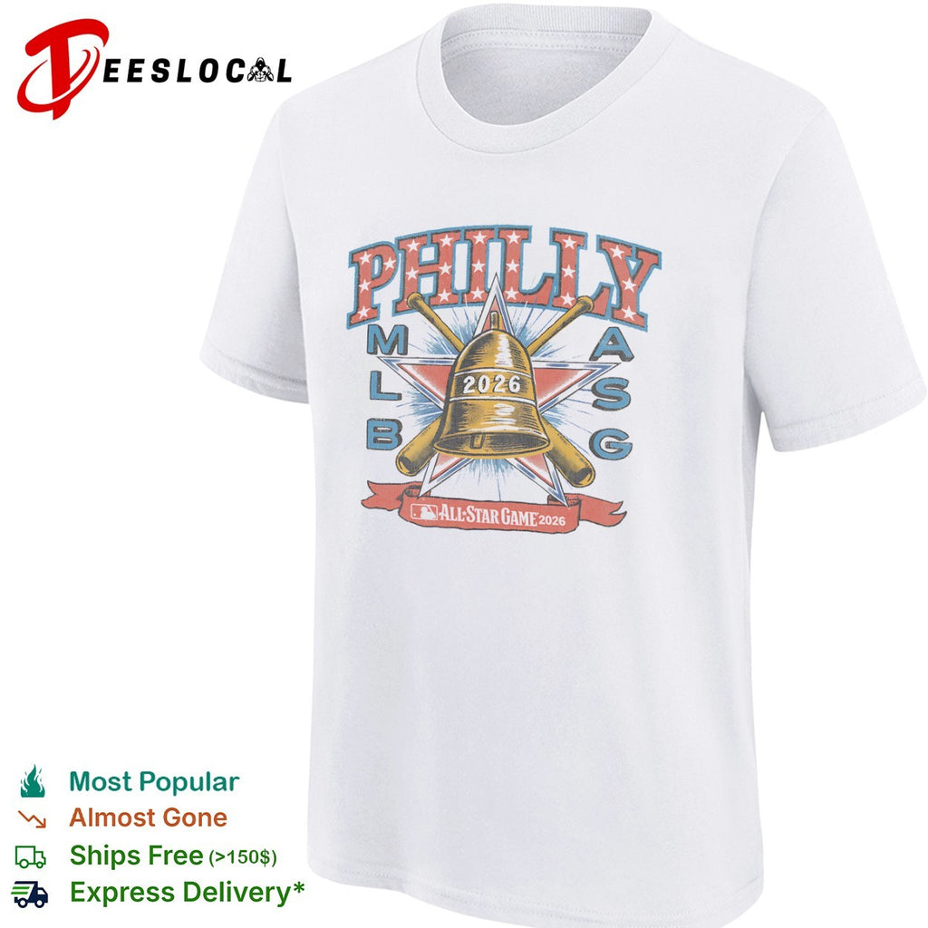 Philly MLB ASG 2026 All Star Game Bell Crossed Bats Patriotic Star shirt
