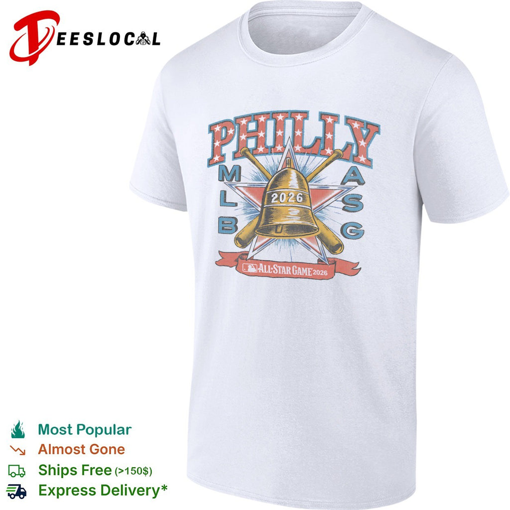 Philly MLB ASG 2026 All Star Game Bell Crossed Bats Patriotic Star shirt