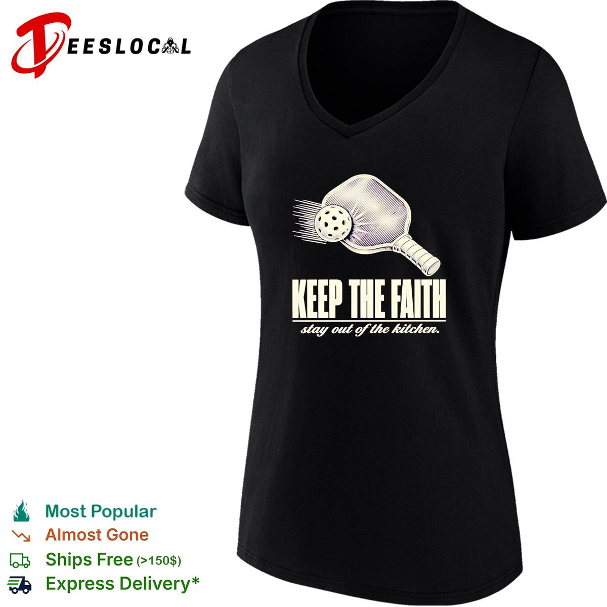 Pickleball keep the faith stay out of the kitchen retro shirt