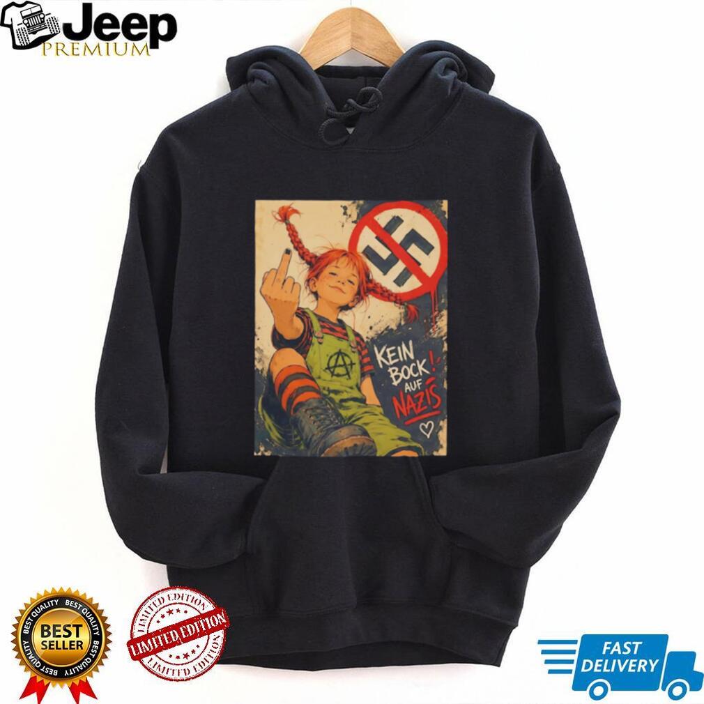 Pippi Longstocking kein bock auf Nazis middle finger vintage shirt