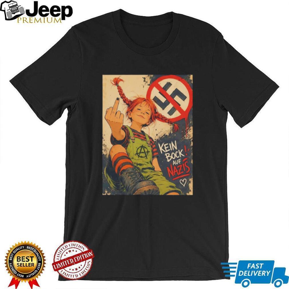 Pippi Longstocking kein bock auf Nazis middle finger vintage shirt