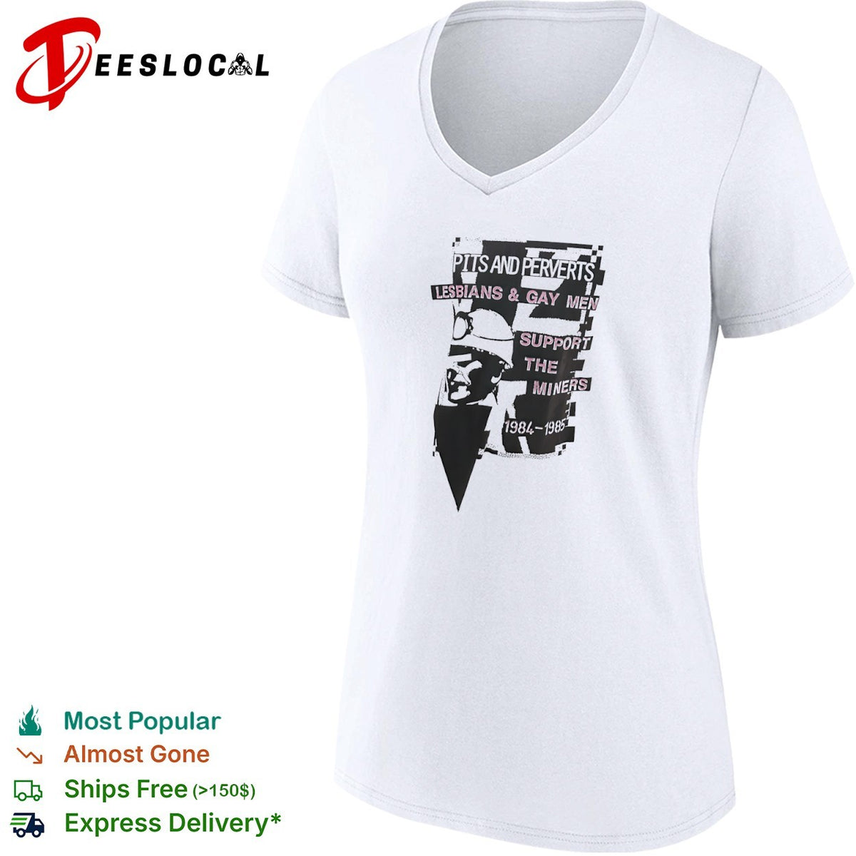 Pits and Perverts Lesbians and Gay Men Support the Miners 1984 1985 coal miner shirt