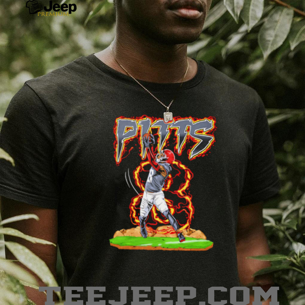 Pitts 8 Football Player Fire Sports T Shirt