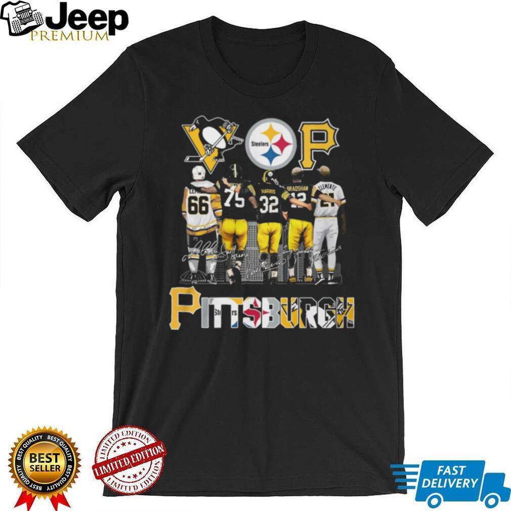 Pittsburgh Icons Team Trio T Shirt Lemieux 66, Greene 75, Clemente 21