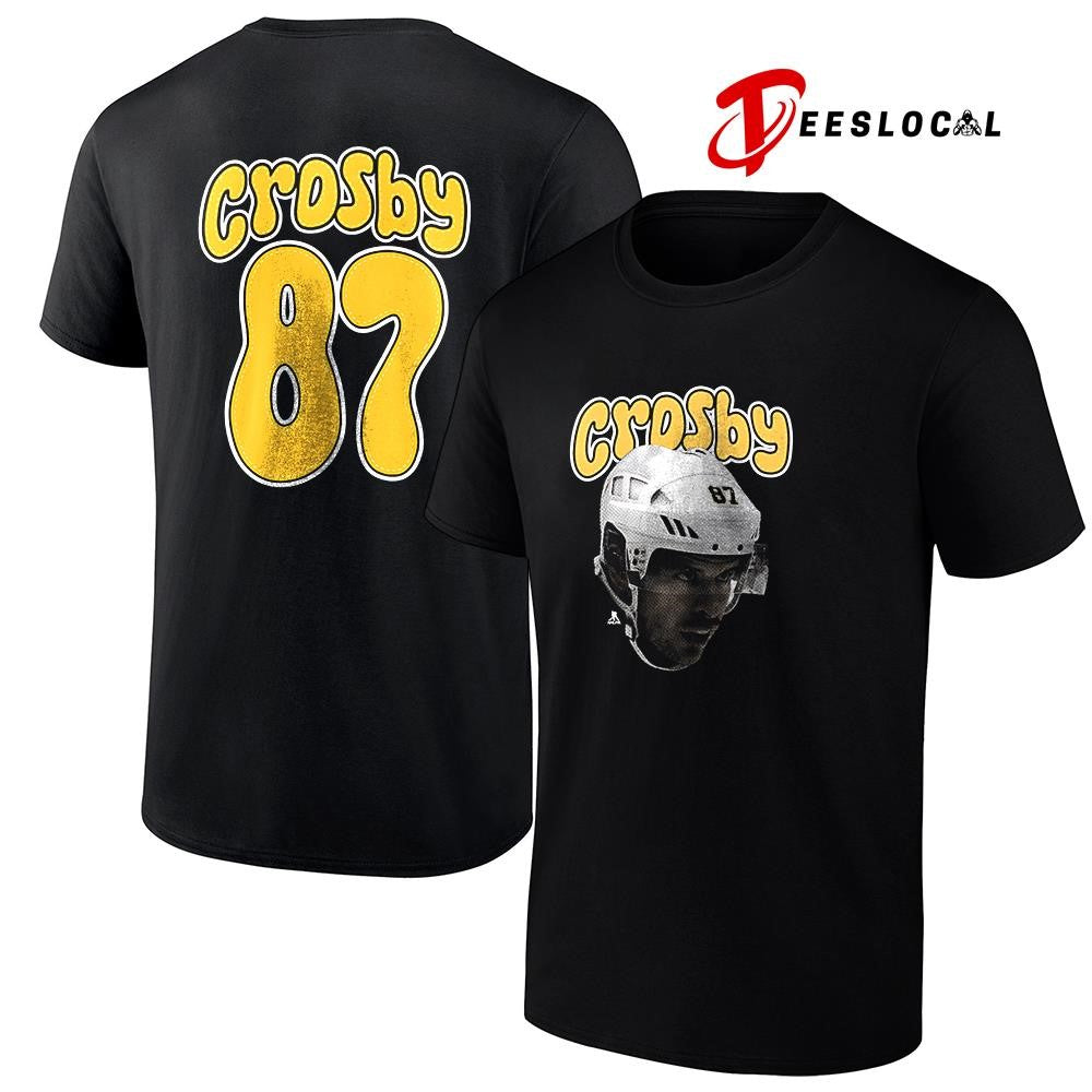 Pittsburgh Penguins Sidney Crosby portrait name and number shirt