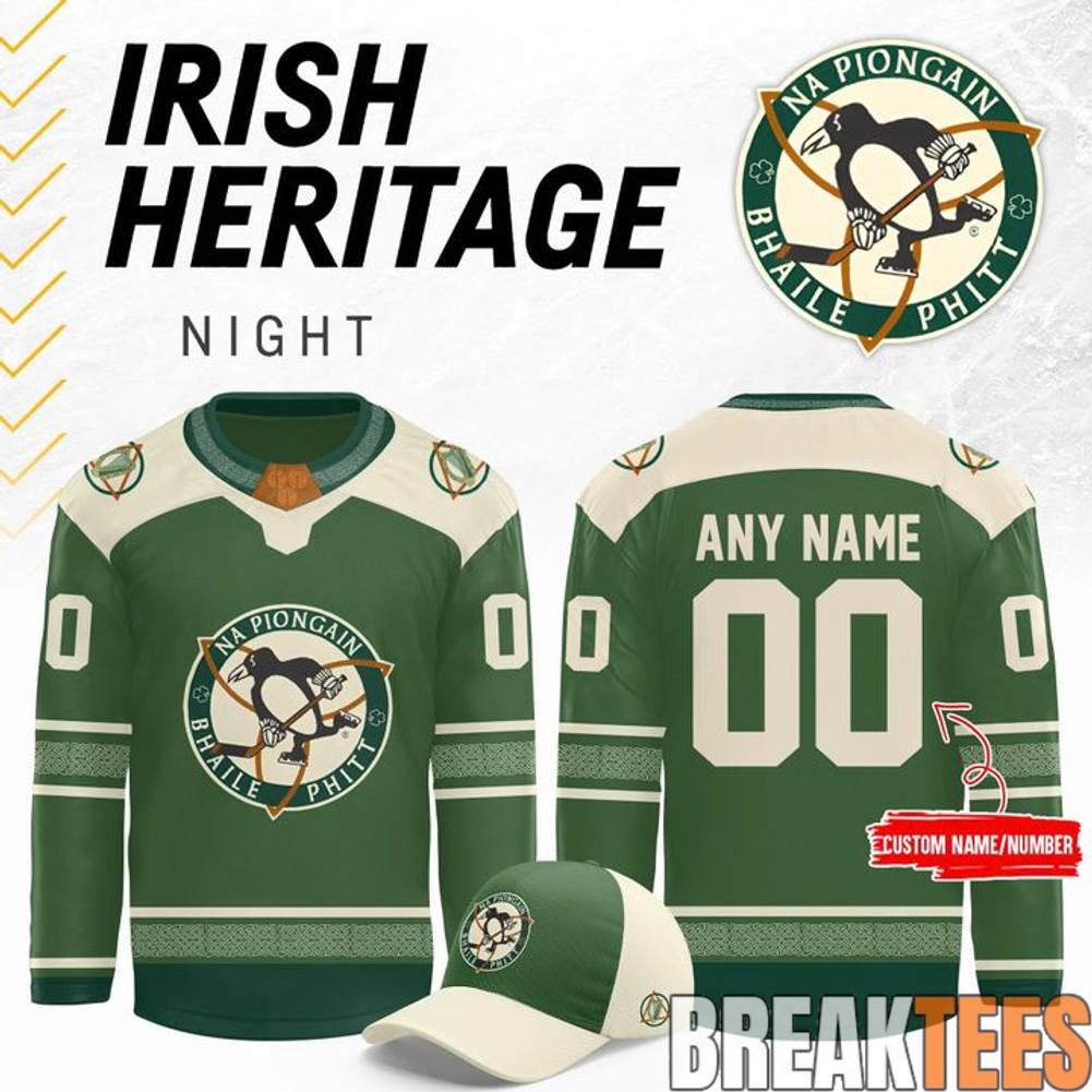 Pittsburgh Penguins x Irish Heritage Night Custom Hockey Jersey