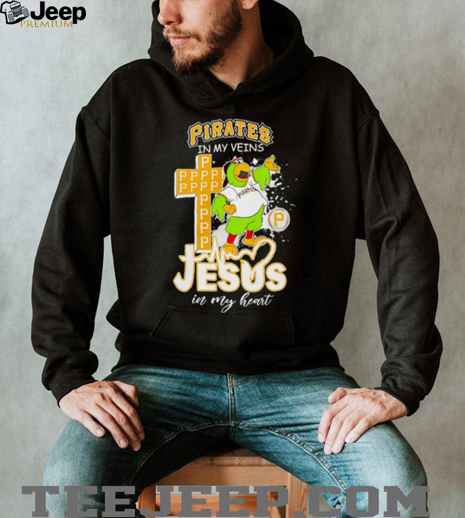Pittsburgh Pirates In My Veins Jesus In My Heart Mascot Religious T Shirt