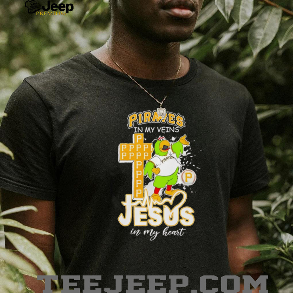Pittsburgh Pirates In My Veins Jesus In My Heart Mascot Religious T Shirt