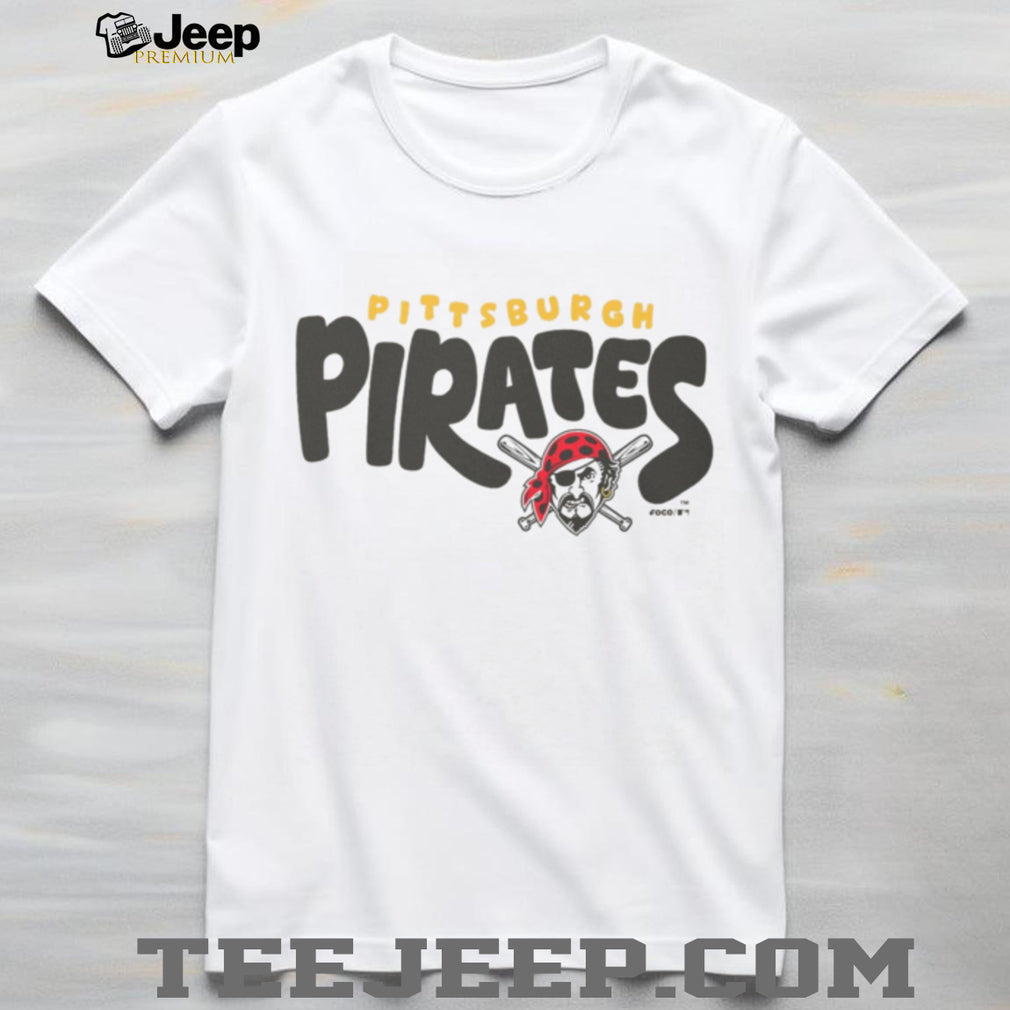 Pittsburgh Pirates Oatmeal Heather Vintage Logo Crewneck T shirt