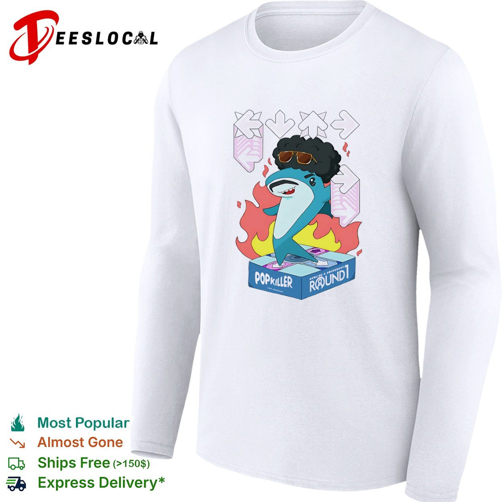 Popkiller Round 1 Bowling and Amusement Disco Shark Dance Shirt