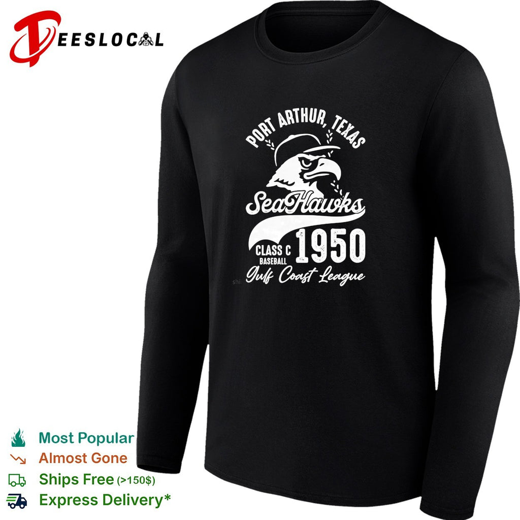 Port Arthur Texas SeaHawks 1950 Class C Baseball Gulf Coast League eagle mascot vintage shirt