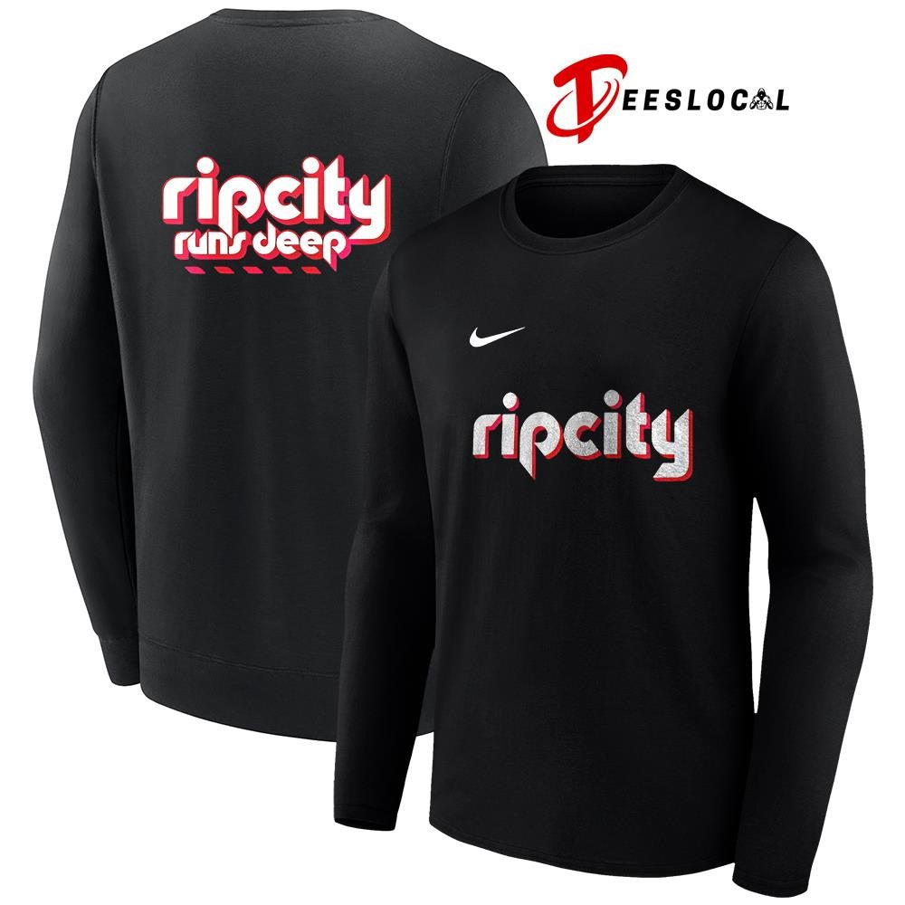 Portland Trail Blazers rip city runs deep logo shirt