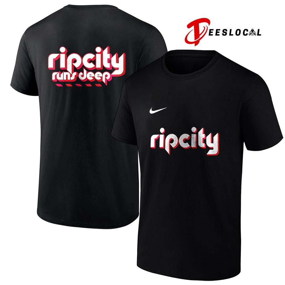 Portland Trail Blazers rip city runs deep logo shirt