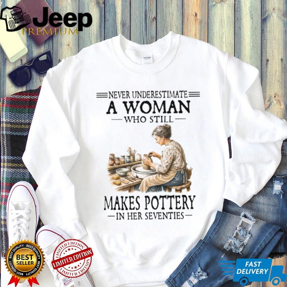 Pottery Woman Seventies Crafting Hobby Gift Shirt