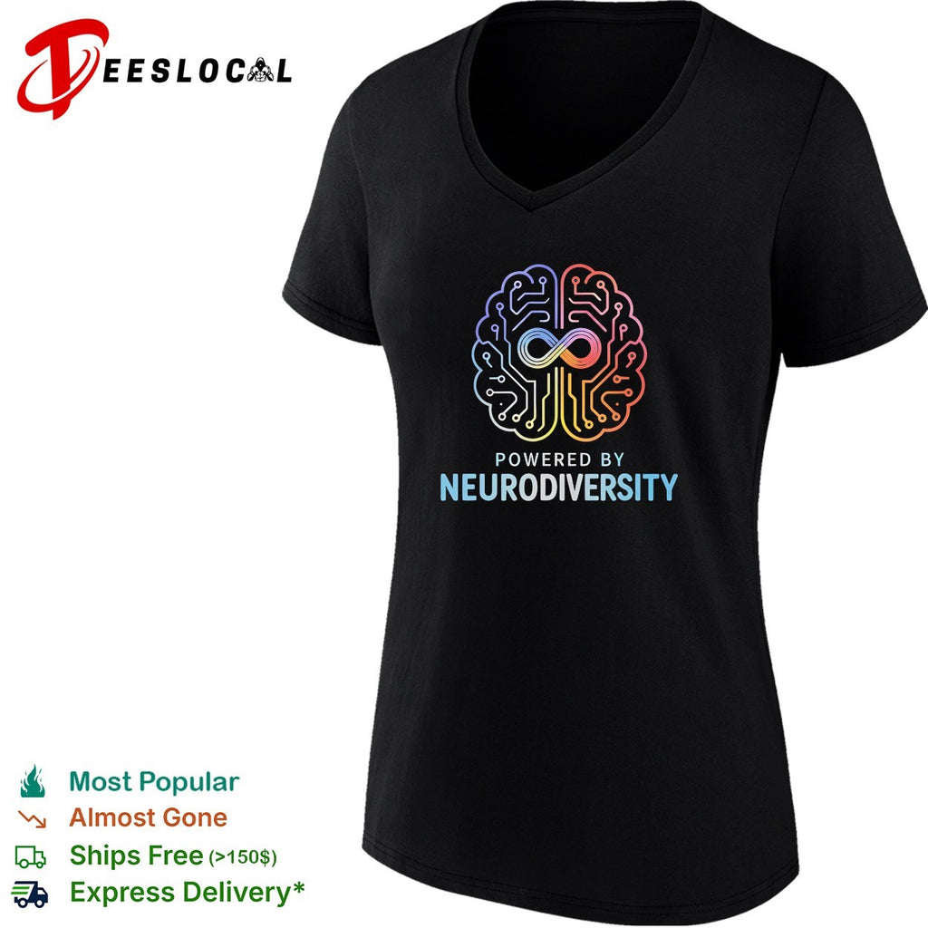 Powered by neurodiversity the brain shirt