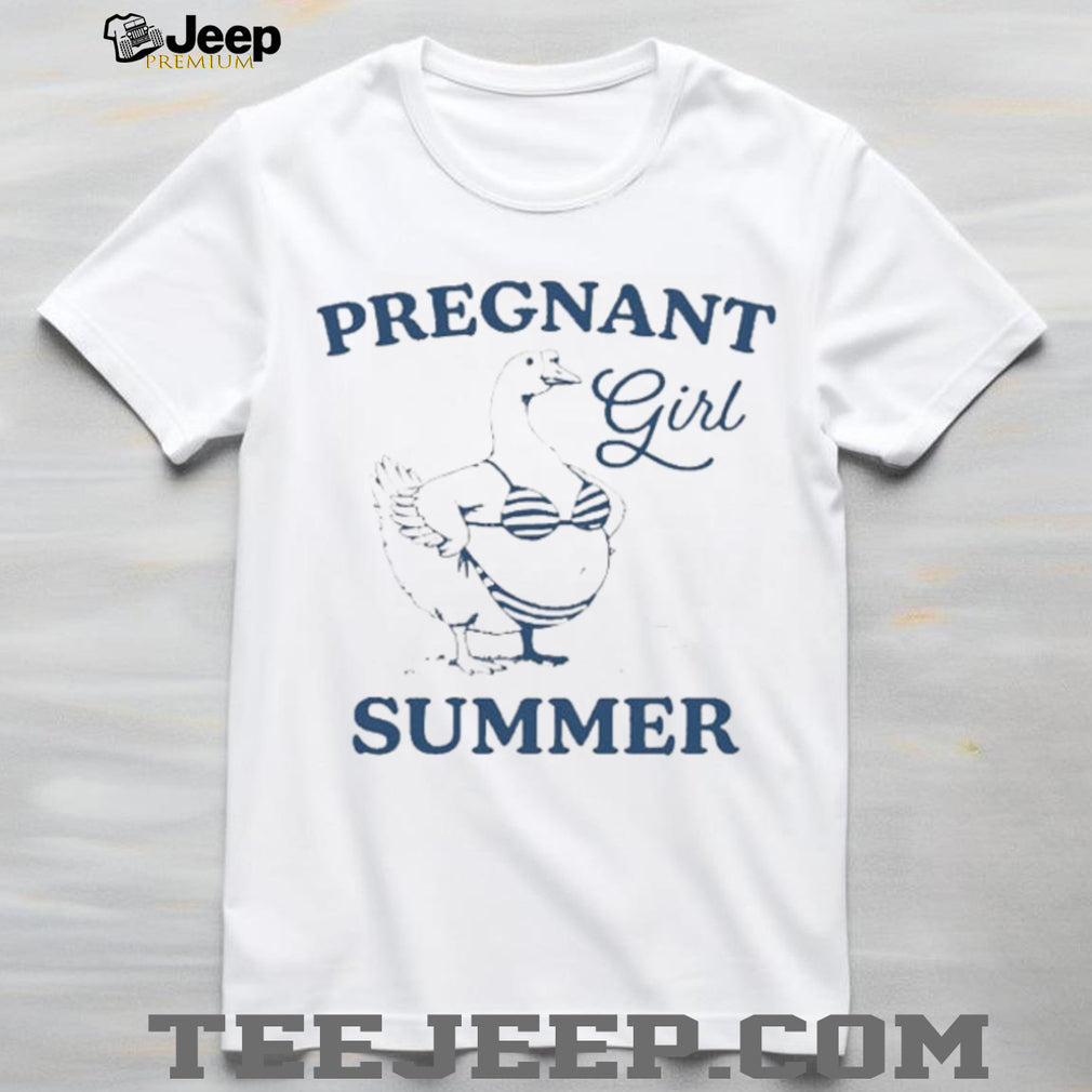 Pregnant Girl Summer Goose in Bikini funny animal shirt