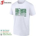 Price of pain bold repeated green distressed text Flatspot Records white shirt