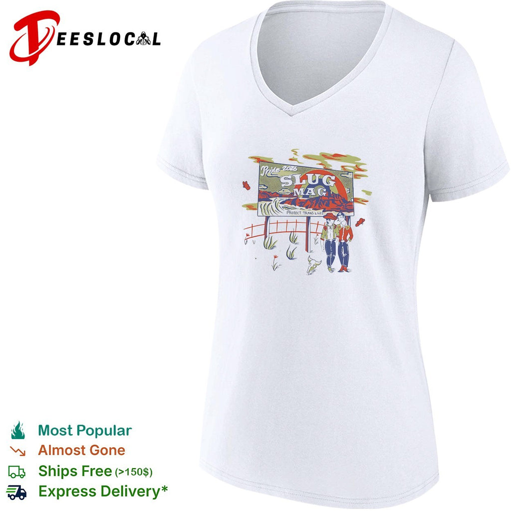 Pride 2026 Slug Mag Protect Trans Lives Desert Cowboy Illustration shirt