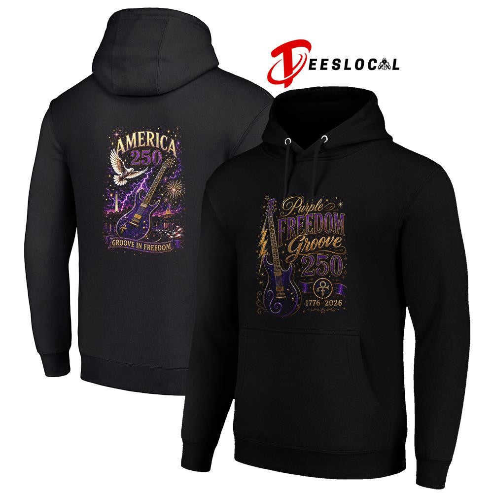 Princes purple freedom groove America 250 graphic shirt
