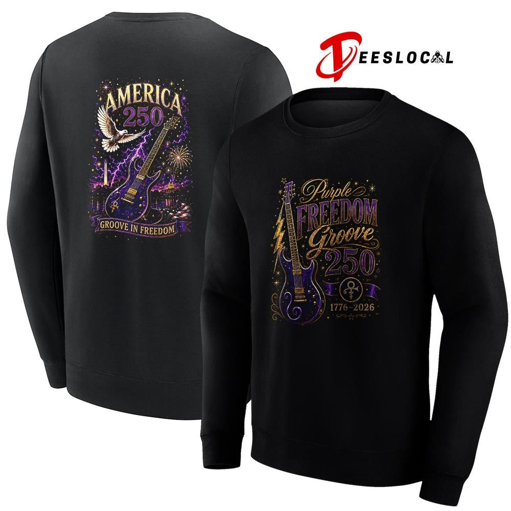 Princes purple freedom groove America 250 graphic shirt