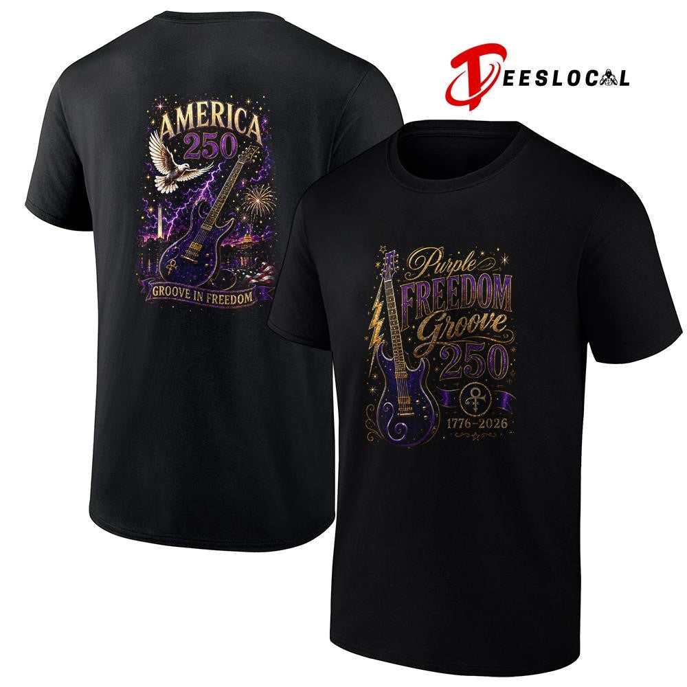 Princes purple freedom groove America 250 graphic shirt