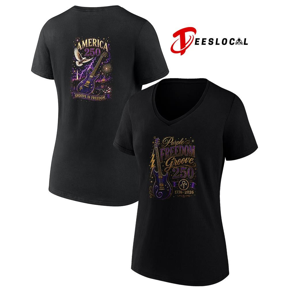 Princes purple freedom groove America 250 graphic shirt