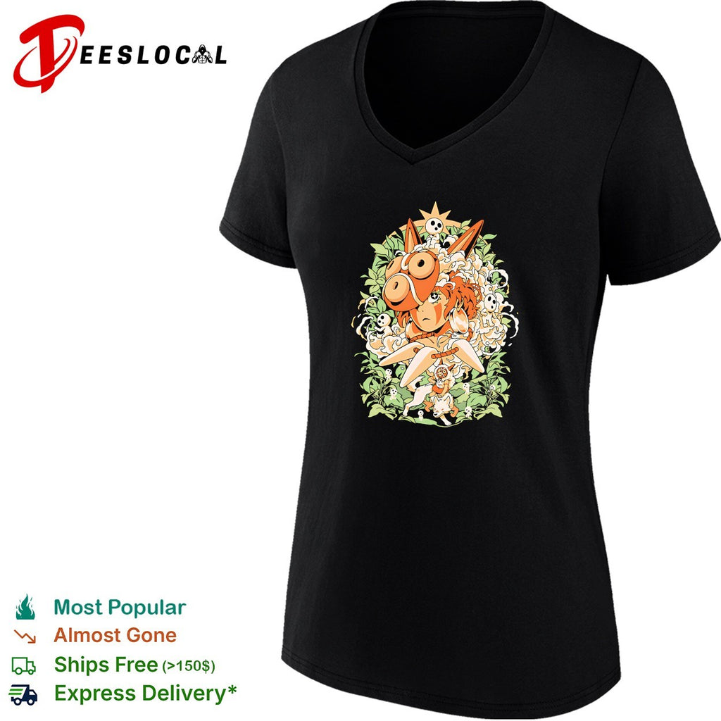 Princess Mononoke San and Moro Studio Ghibli Forest Spirit Hayao Miyazaki shirt