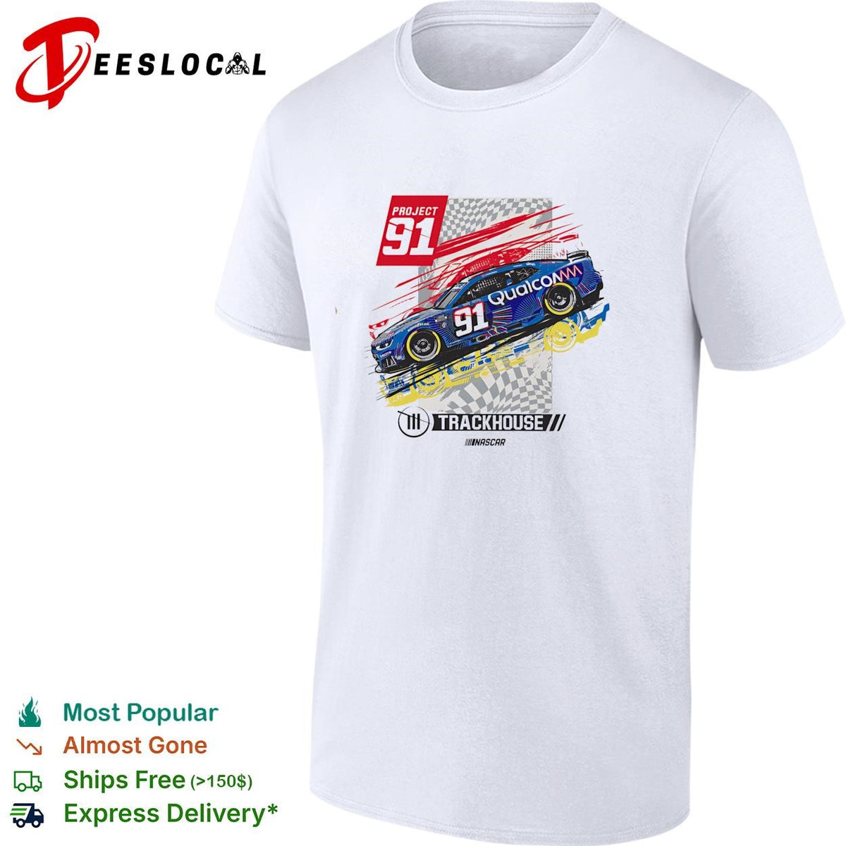 Project 91 Qualcomm Trackhouse NASCAR racing graphic shirt