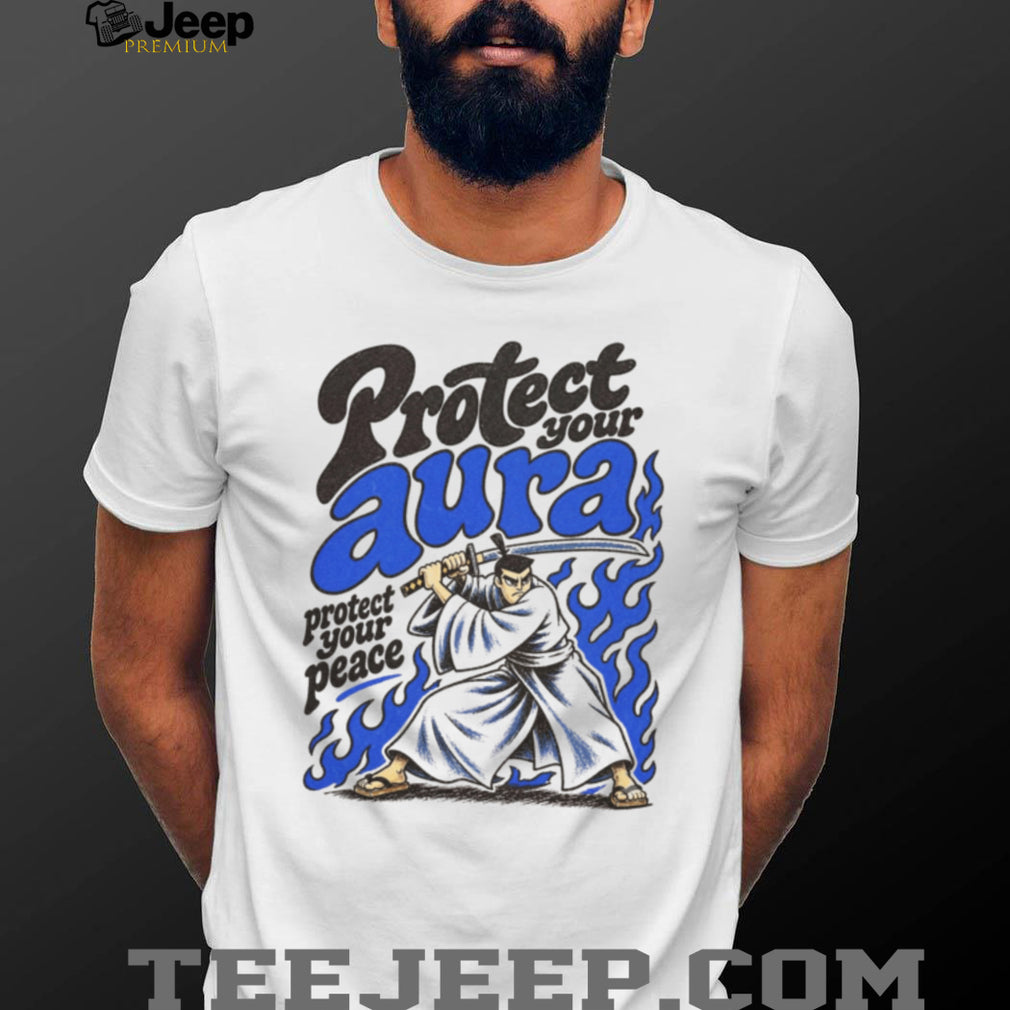 Protect Your Aura Samurai Warrior Minimalist Graphic T Shirt