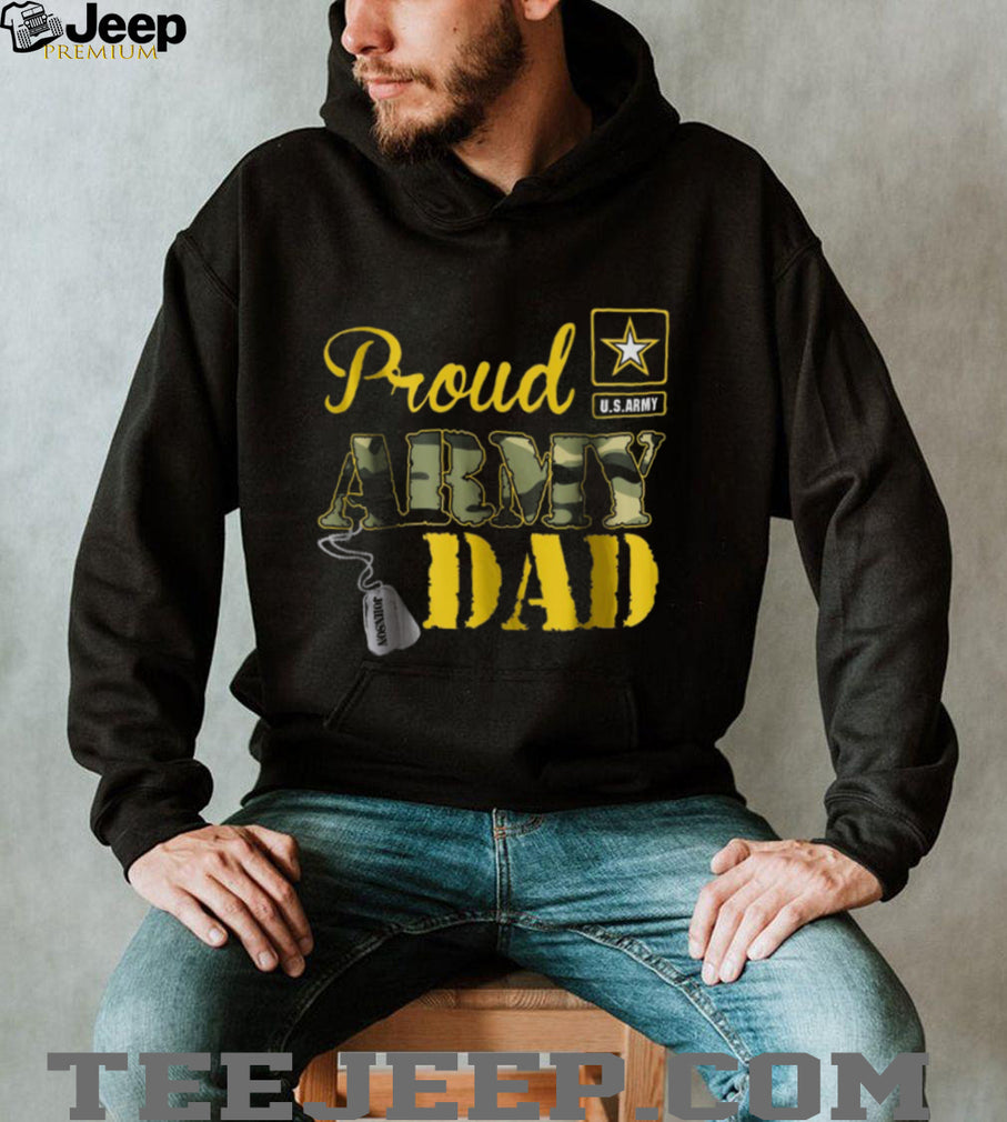 Proud Army Dad US Army Camo Text Personalized Veteran Family T Shirt