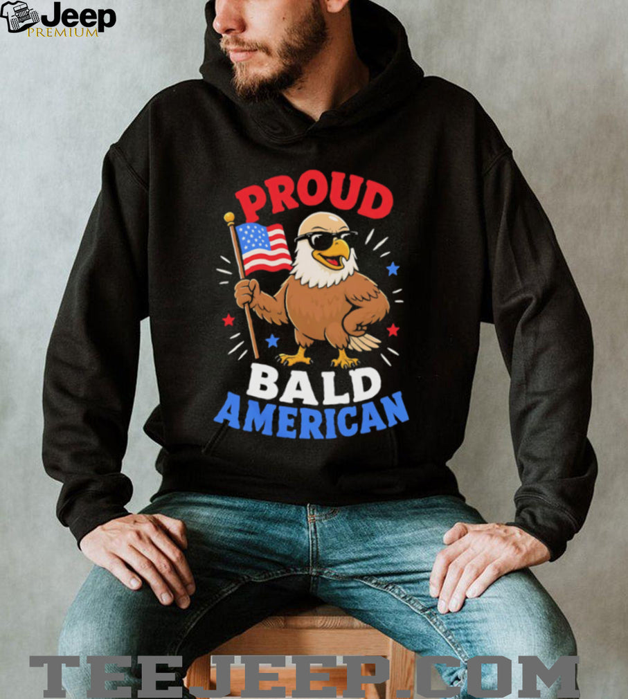 Proud Bald American Eagle Patriotic Sunglasses USA Flag T Shirt