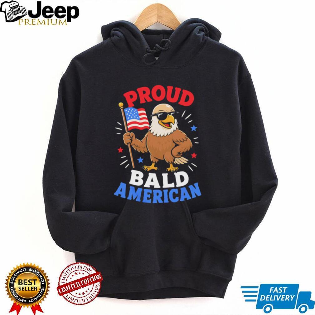 Proud Bald American Eagle Patriotic Sunglasses USA Flag T Shirt