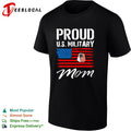 Proud US Military Mom USA flag dog tags distressed patriotic art shirt