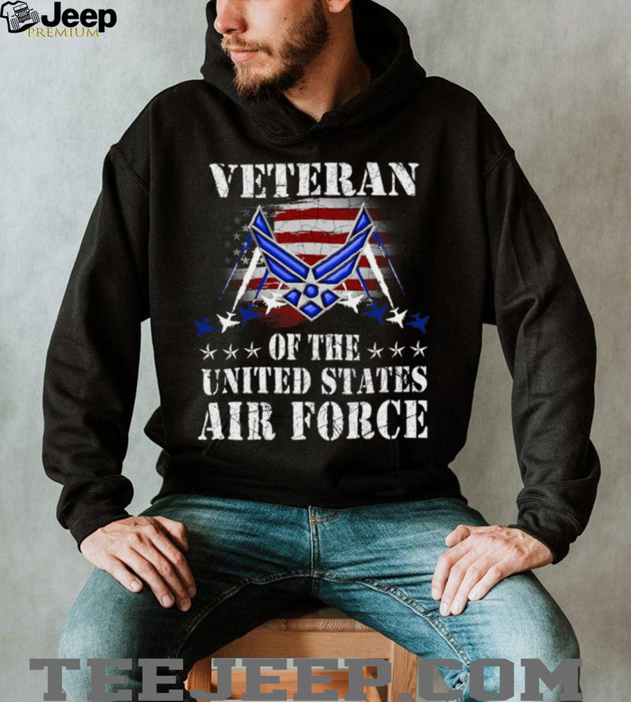 Proud United States Air Force Veteran Distressed American Flag Shirt