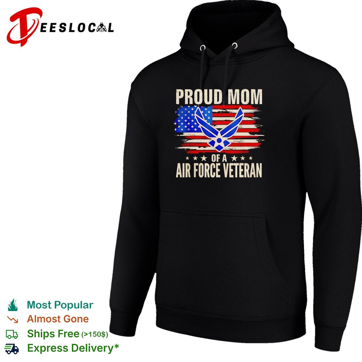 Proud mom of an Air Force Veteran USA flag distressed patriotic art shirt