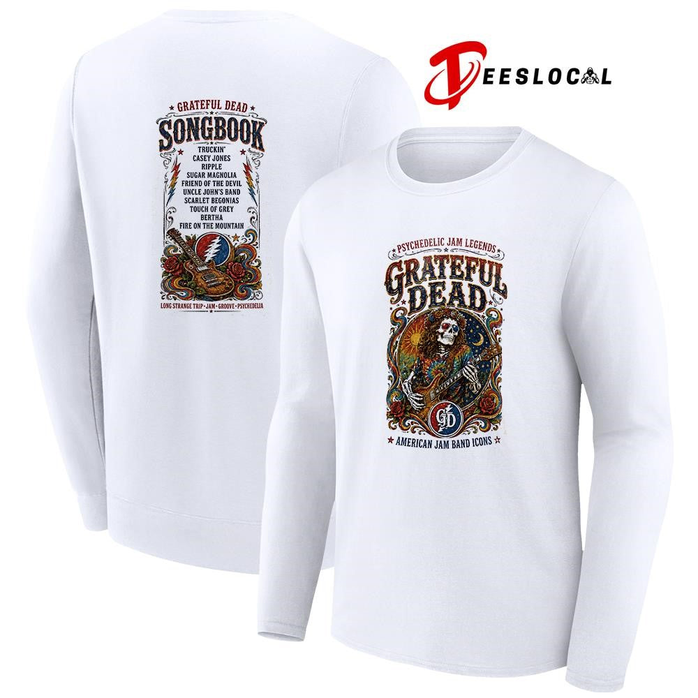 Psychedelic Jam legends Grateful Dead Americon Jam band icons skeleton shirt