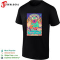 Psychedelic animated creatures neon music festival concert framed poster art shirt