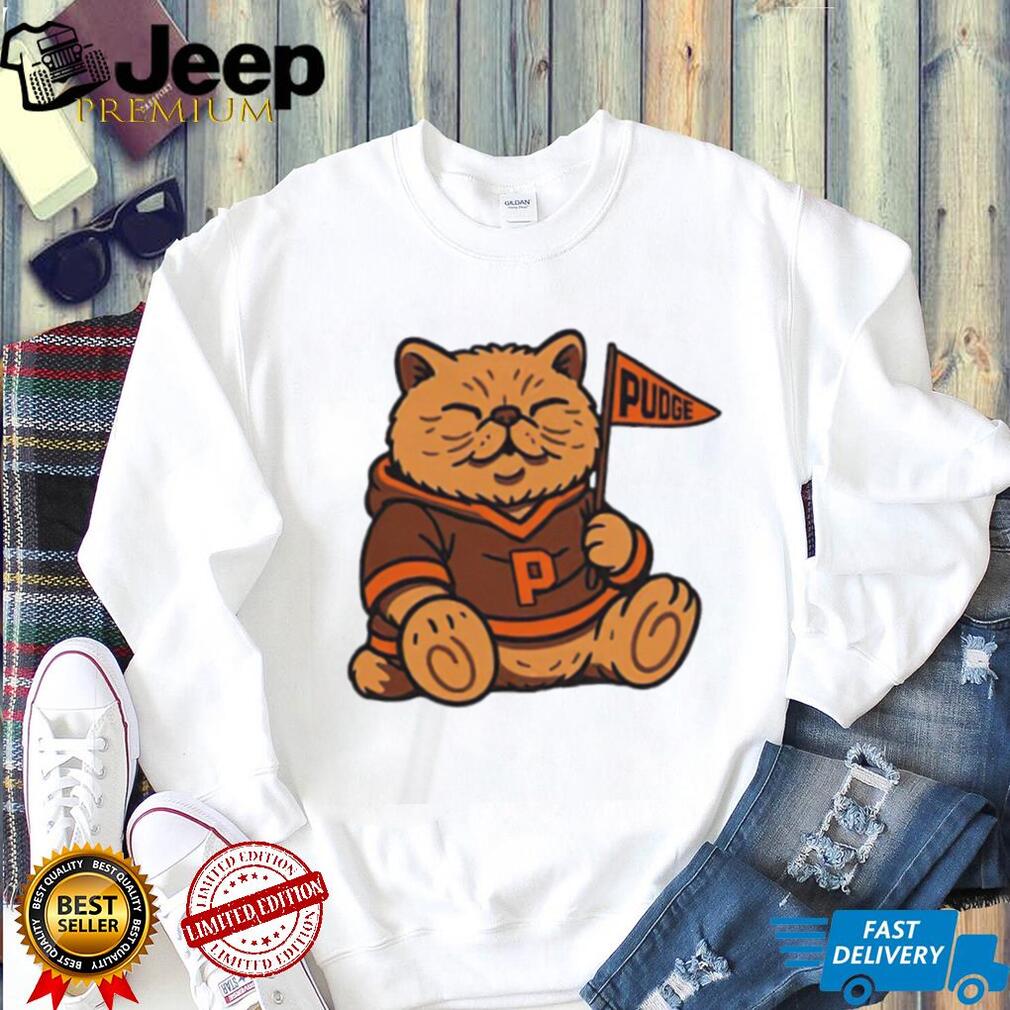 Pudge The Cat Wearing P Letter Hoodie Fan Art T Shirt