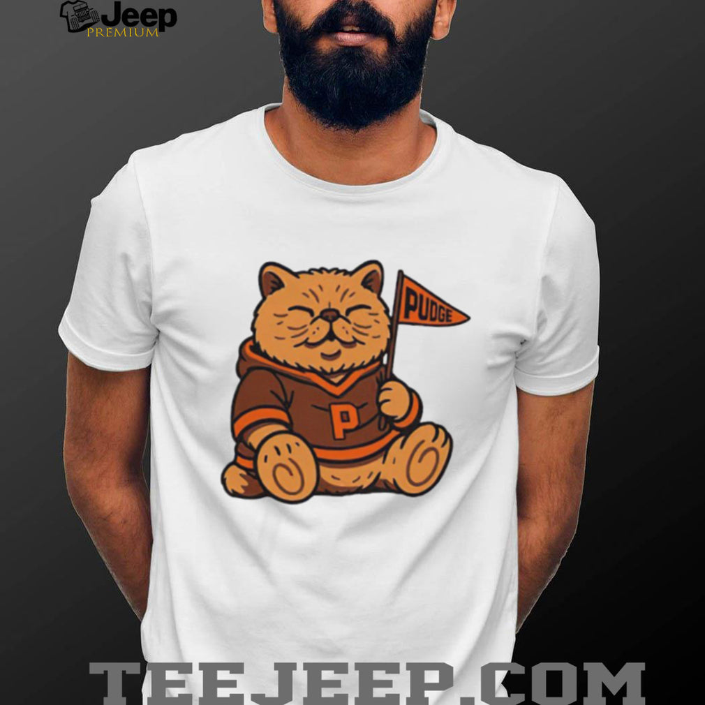 Pudge The Cat Wearing P Letter Hoodie Fan Art T Shirt