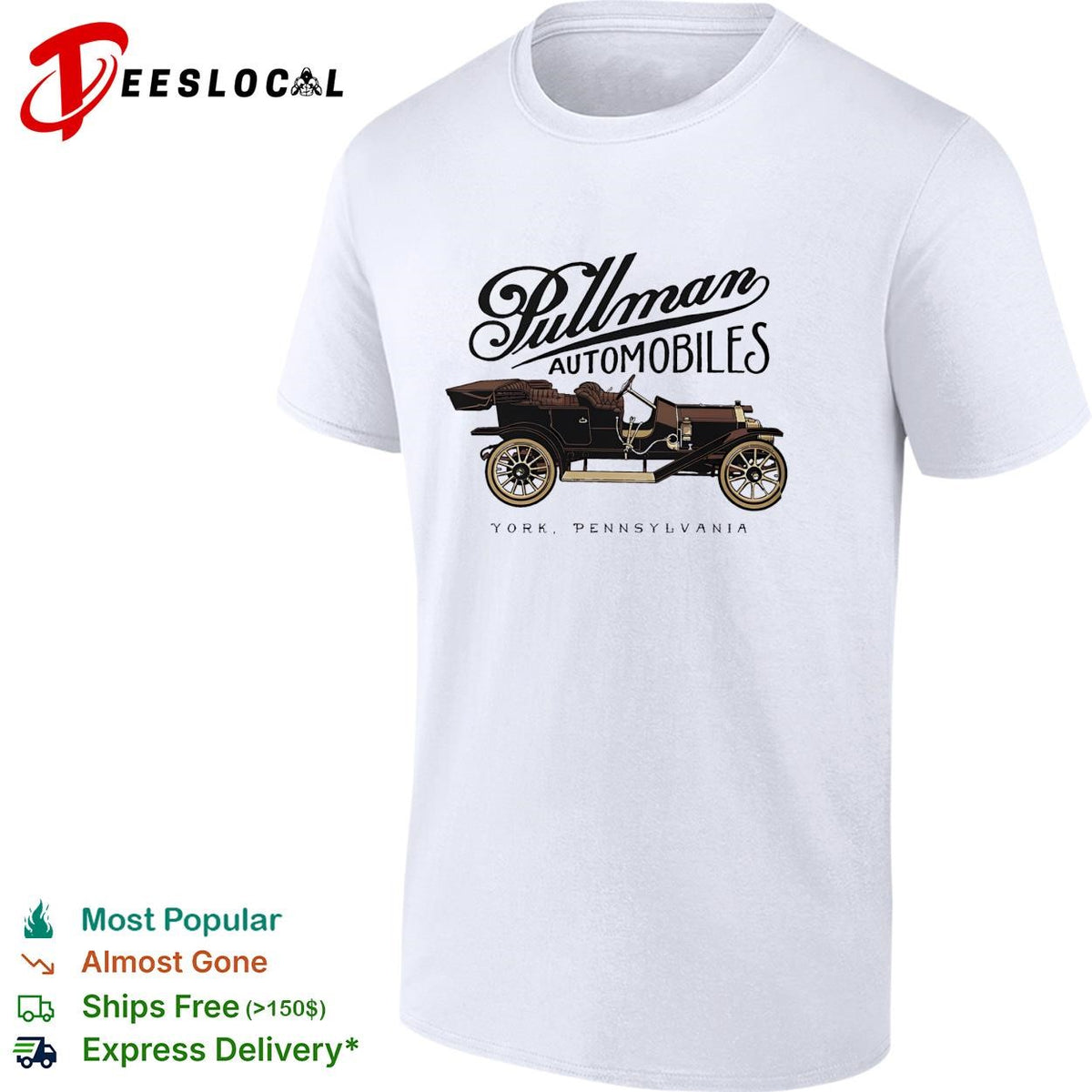 Pullman automobiles vintage car badge shirt